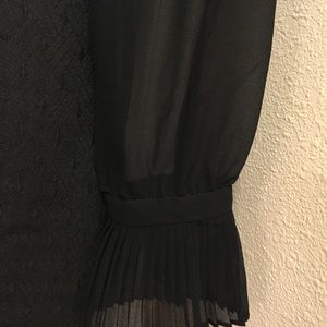 Beaded front black evening dress